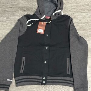 Mitchell & Ness Black and Gray Hoodie